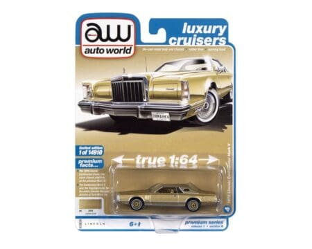 Auto World 1:64 1978 Lincoln Continental Mark V (Jubilee Gold) - Premium 2022 Release 1 Version B - Luxury Cruisers - Solid Pack
