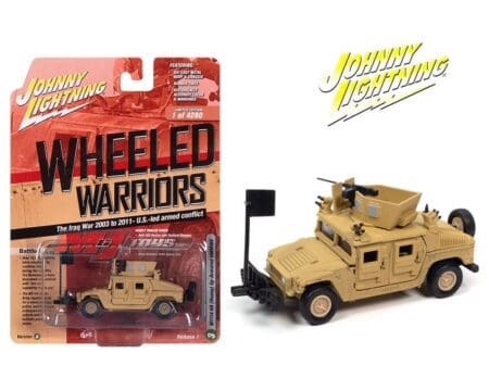 Johnny Lightning 1:64 Military M1114 HA (Heavy) Up-Armored HMMWV Humvee 4-CT Armored Fastback Tan - Wheeled Warriors