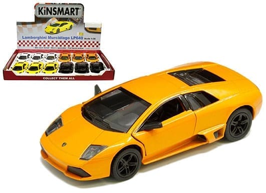 LAMBORGHINI MURCIELAGO MODEL CAR LP640 1:36 SCALE SALMON PINK + CASE  KINSMART K8