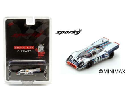 Spark Model 1:64 Porsche 917 K #3 Winner Sebring 12H 1971 - V. Elford / G. Larrousse (Silver) - Sparky