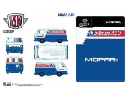 (Preorder) M2 Machines 1:64 1970 Dodge A100 Panel Van (Red/White/Blue) MOPAR Direct Connection - Hobby Exclusive - Image 2