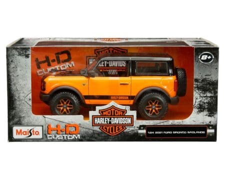 Maisto 1:24 2021 Ford Bronco Badlands (Black/Orange Two-Tone) - Harley-Davidson Custom