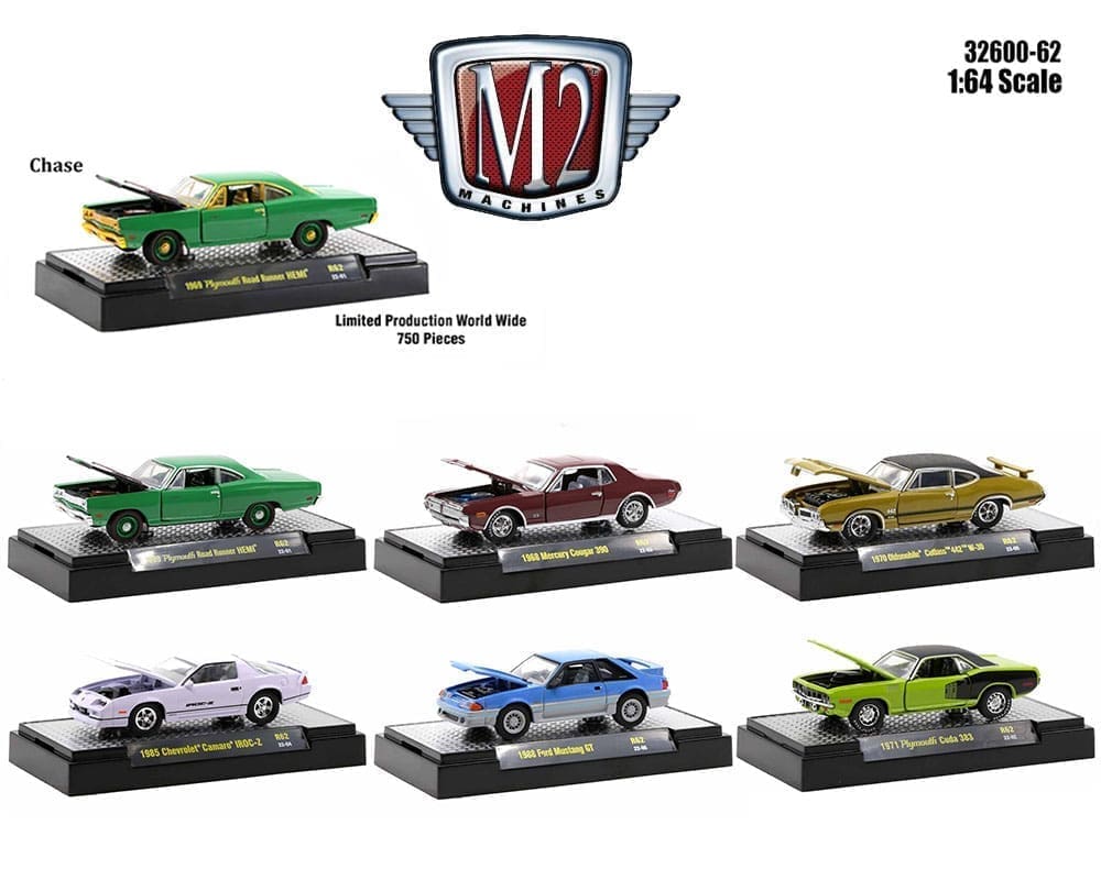 M2 Machines 164 Detroit Muscle Release 62 Assortment 6 Styles M & J