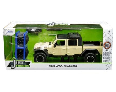 Jada 1:24 2020 Jeep Gladiator (Beige) - Just Trucks with Rack & Wheels