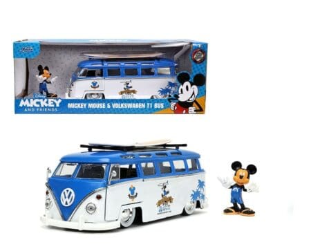 Jada 1:24 1962 Volkswagen Bus with Mickey Figure - Disney Mickey Mouse and Friends - Hollywood Rides