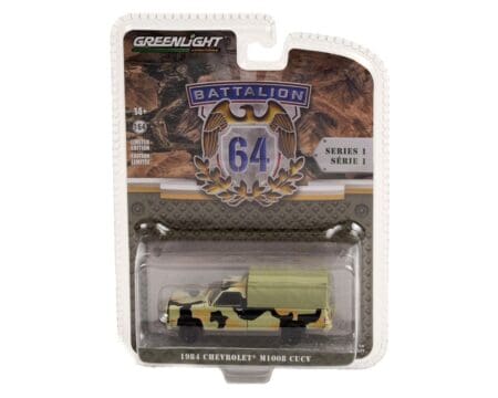 Greenlight 1:64 Battalion 64 Series 1 - 1984 Chevrolet M1008 CUCV (Camouflage with Cargo Cover)
