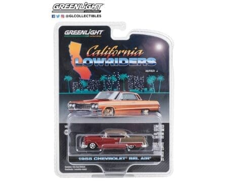 Greenlight 1:64 California Lowriders Series 3 -1955 Chevrolet Bel Air - Ruby Red and Matte Bronze Solid Pack