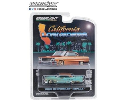 Greenlight 1:64 California Lowriders Series 3 -1963 Chevrolet Impala - Teal Patina Solid Pack