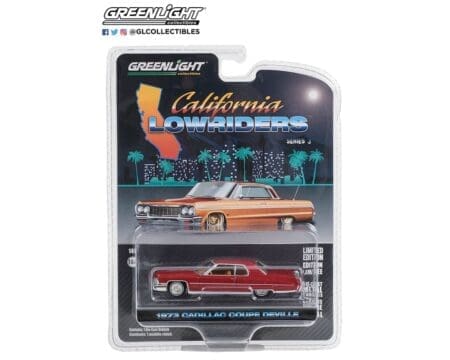 Greenlight 1:64 California Lowriders Series 3 -1973 Cadillac Coupe DeVille - Custom Maroon Solid Pack