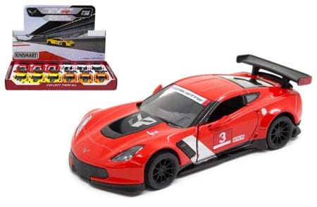 Kinsmart 1:32 Chevrolet Corvette C7-R 5" - KT5397D - Display Tray Set of 12