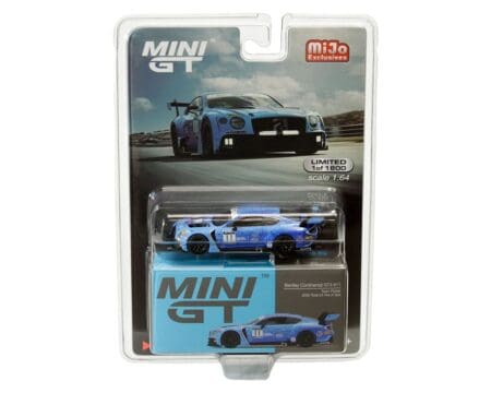 Mini GT 1:64 Bentley Continental GT3 #11 Team Parker 2020 Total 24 Hrs of Spa (RHD)(Blue) - MiJo Exclusives limited to 1800 pieces