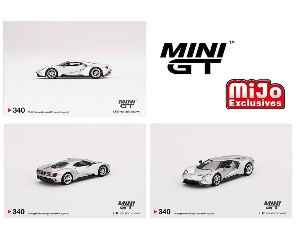 Mini GT 1:64 Ford GT (Ingot Silver)(LHD) - MiJo Exclusives limited to 2400  pieces