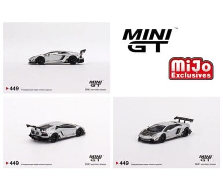 Mini GT 1:64 LB★WORKS Lamborghini Aventador Limited Edition Matt Silver  - Mijo Exclusive USA