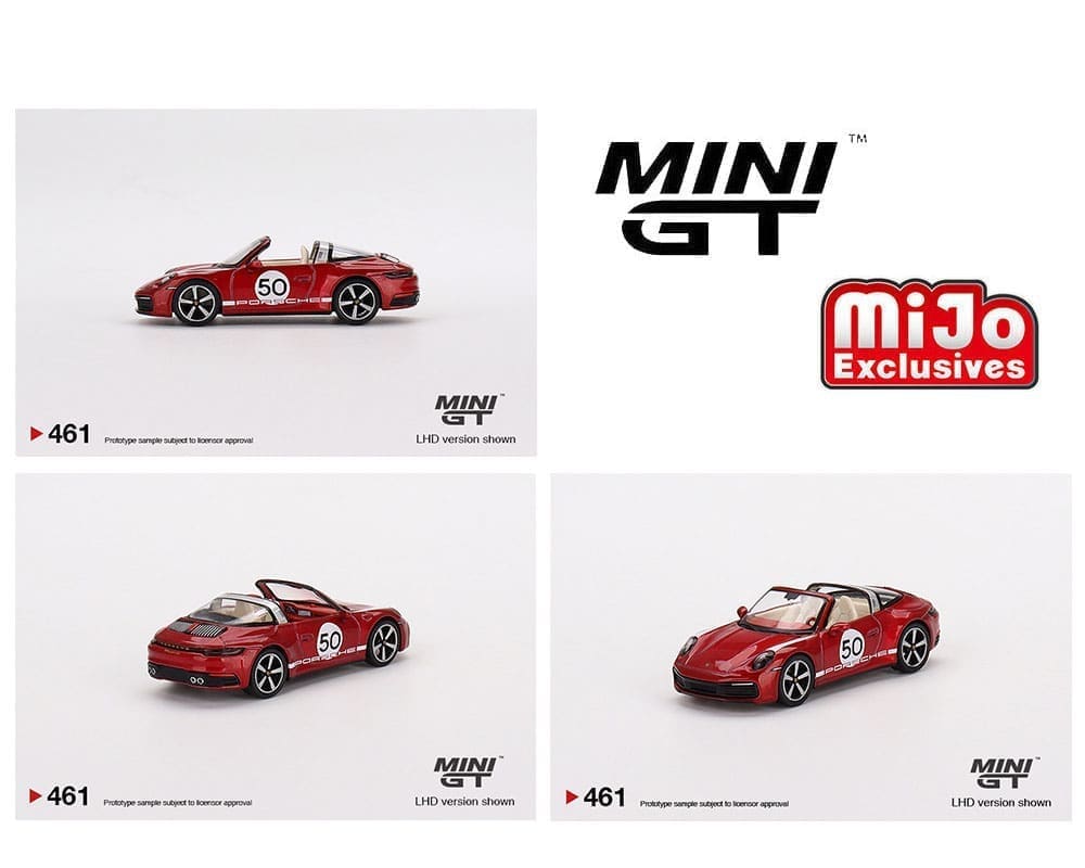 Mini GT 1:64 Porsche 911 Targa 4S Heritage Design Edition Cherry Red - Mijo Exclusives