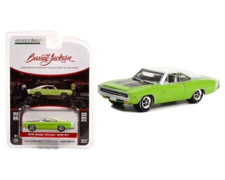 Greenlight 1:64 Barrett-Jackson Series 10 - 1970 Dodge Charger HEMI R/T (Green with White Roof)