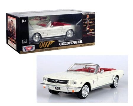 Motormax 1:24 1964 1/2 Ford Mustang Convertible (White) - James Bond Collection - Goldfinger