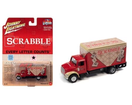 Johnny Lightning 1:64 Pop Culture 2022 Release 2 - International Cargo Truck SCRABBLE w Token Solid Pack