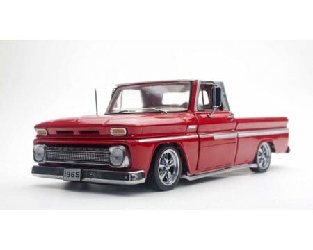 Sun Star 1:18 1965 Chevrolet C-10 Styleside Pickup Lowrider (Red) - Image 2