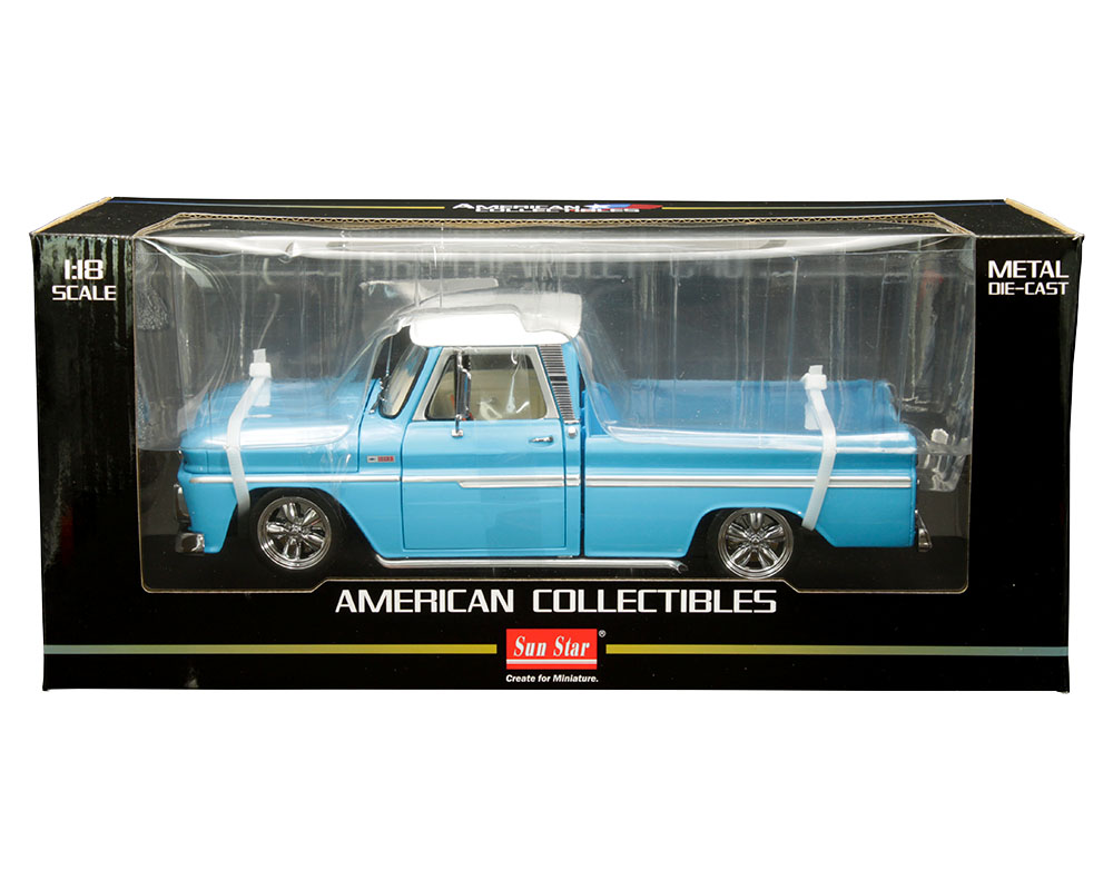 Sun Star 1:18 1965 Chevrolet C-10 Styleside Pickup Lowrider (Blue)