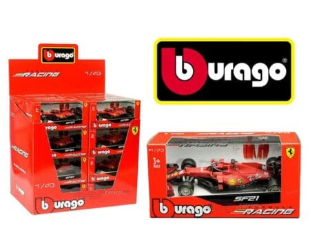 Bburago 1:43 Ferrari SF21 Charles LeClerc #16 - Formula Racing - Tabletop Display