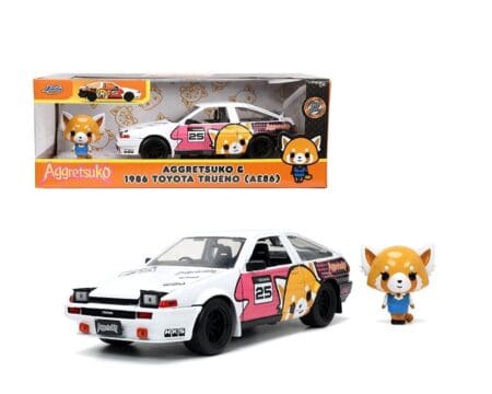 Jada 1:24 1986 Toyota Trueno and Aggrestuko Figure - Aggretsuko - Anime Hollywood Rides