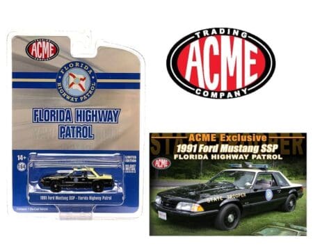 ACME 1:64 1991 Ford Mustang SSP Florida Highway Patrol Limited Edition - ACME Exclusive