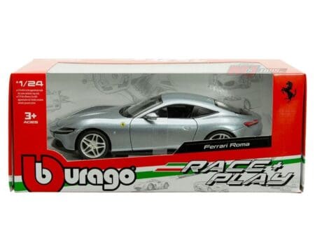 Bburago 1:24 Ferrari Roma (Silver) - Race and Play