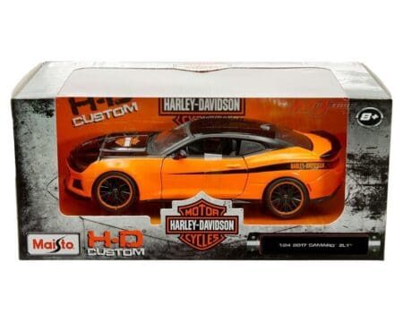 Maisto 1:24 2017 Chevrolet Camaro ZL1 (Orange with Black Top) - Harley-Davidson Custom