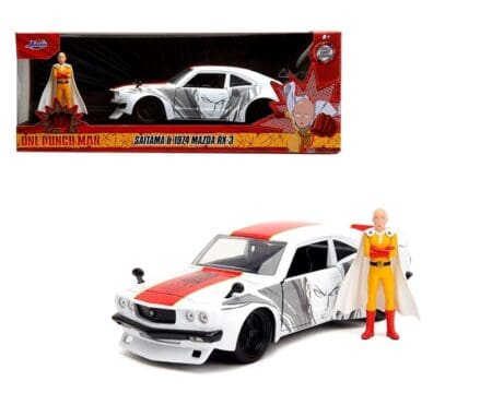 Jada 1:24 1974 Mazda RX-3  With Saitama Figure - One Punch Man - Hollywood Rides