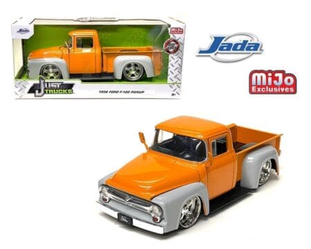 Jada 1:24 1956 Ford F-100 Custom (2-Tone Orange/Grey) - Just Trucks - MiJo Exclusives