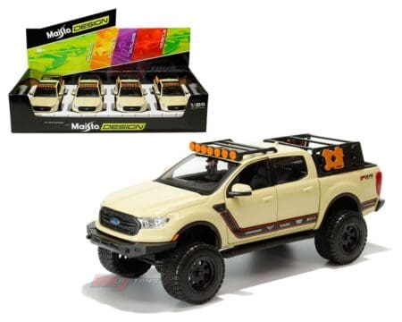 Maisto 1:24 2019 Ford Ranger Off-Road (Beige) (1:27) - Display Tray Set of 4