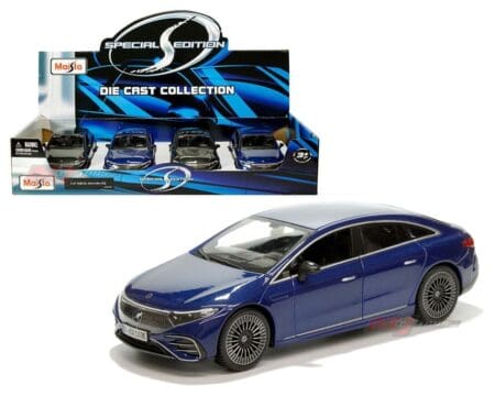 Maisto 1:24 2022 Mercedes-Benz EQS (Blue, Grey)(1:27) - Special Edition - Display Tray Set of 4