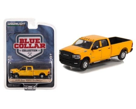 Greenlight 1:64 2021 Ram 3500 Tradesman - School Bus Yellow - Blue Collar Collection Series 11