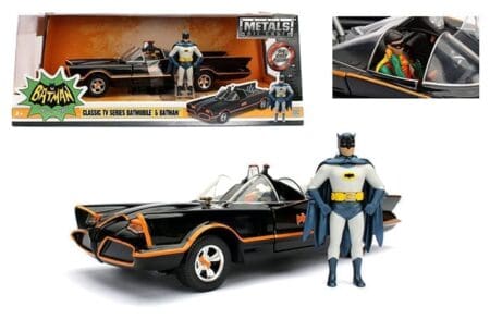 Jada 1:24 1966 Batmobile with Batman & Robin Figures - Classic TV Series - Hollywood Rides