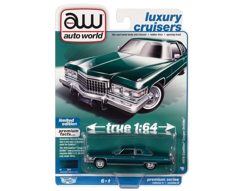 Auto World 164 Premium 2022 Release 3A 1975 Cadillac Coupe DeVille