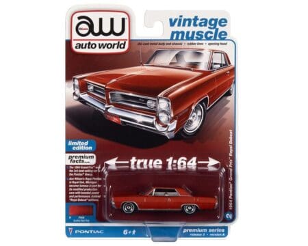 Auto World 1:64 Premium 2022 Release 3A - 1964 Pontiac Grand Prix Royal Bobcat Saddle - Vintage Muscle