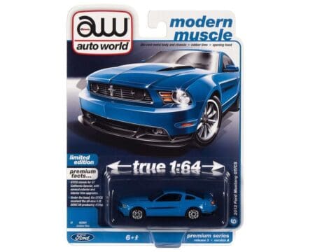 Auto World 1:64 Premium 2022 Release 3A - 2015 Ford Mustang CT/CS Grabber Blue Solid Pack