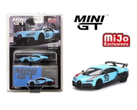 Mini GT 1:64 Bugatti Chiron Pur Sport  "Grand Prix" - MiJo Exclusives USA Blister Packaging