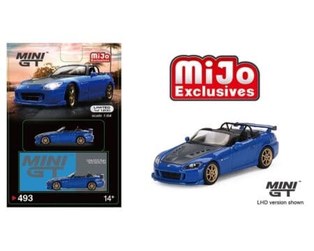 Mini GT 1:64 Honda S2000 (AP2) Mugen (Monte Carlo Blue Pearl) - MiJo Exclusives USA Blister Packaging