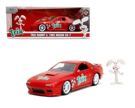 Jada 1:24 1985 Mazda RX-7 With Trix rabbit - General Mills - Hollywood Rides
