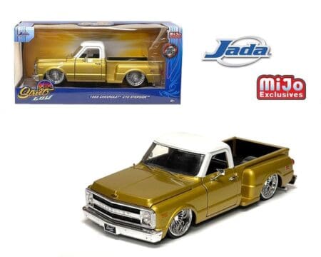 Jada 1:24 1969 Chevrolet C10 Stepside Lowriders ( Two-Tone Gold White) - Street Low - MiJo Exclusives Limited Edition