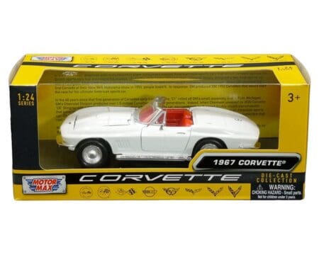 Motormax 1:24 1967 Chevrolet Corvette C2 (White with red interior) - History of Corvette