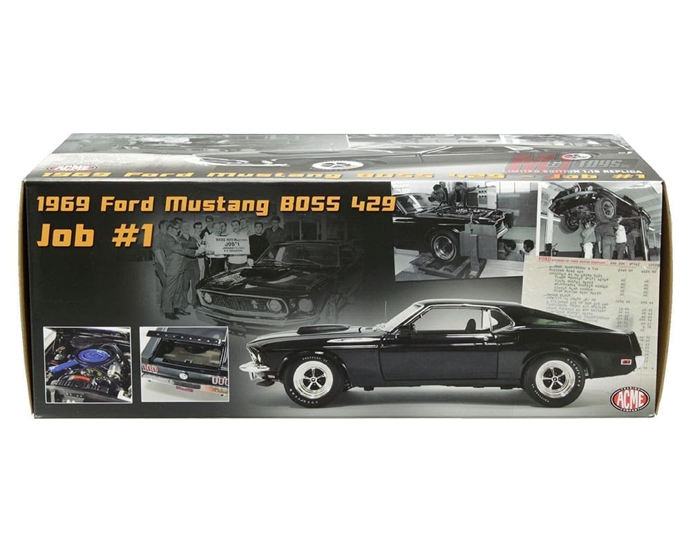 ACME 1:18 1969 Ford Mustang Boss 429 Job #1 (Raven Black) - First