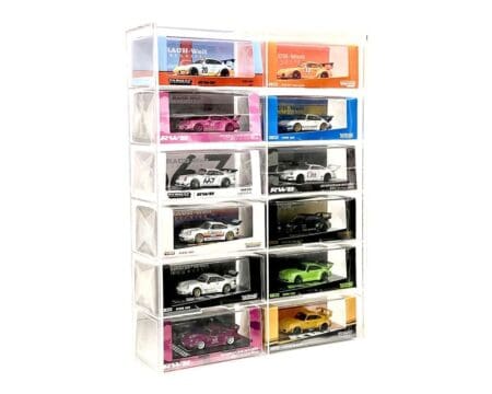 Showcase 1:64 12-Car Display Case Wall Mount Plastic Clear Version With Cover (10.03" x 3.03" x 13.62") - Mijo Exclusives - Image 3