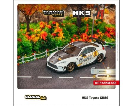 Tarmac Works 1:64 HKS Toyota GR86 HKS HIPERMAX (White) - Global64
