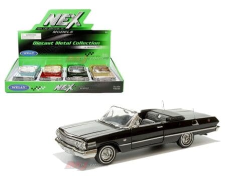 Welly 1:24 1963 Chevrolet Impala Convertible - Display Tray Set of 4