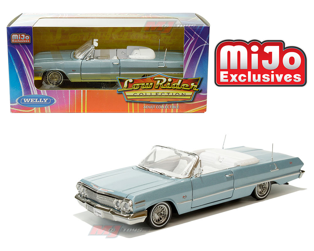 Welly 1:  Chevrolet Impala SS Convertible Light Blue   Low Rider  Collection   MiJo Exclusives