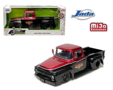 Jada 1:24 1956 Ford F-100 Pro Stock Mickey Thompson - Black With Red Two Tone  - Just Trucks - MiJo Exclusives