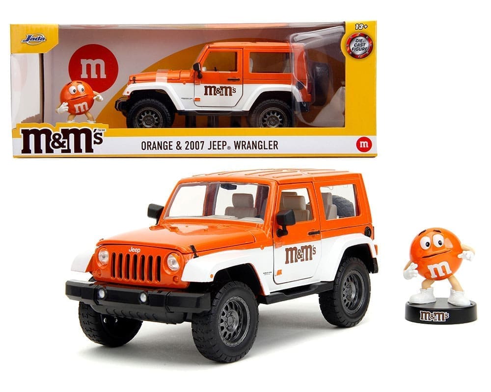 Jada 1:24 2007 Jeep Wrangler & Orange - M&M's - Hollywood Rides