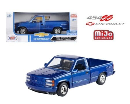 Motormax 1:24 1992 Chevrolet 454 SS Pickup - Blue Metallic - MiJo Exclusives